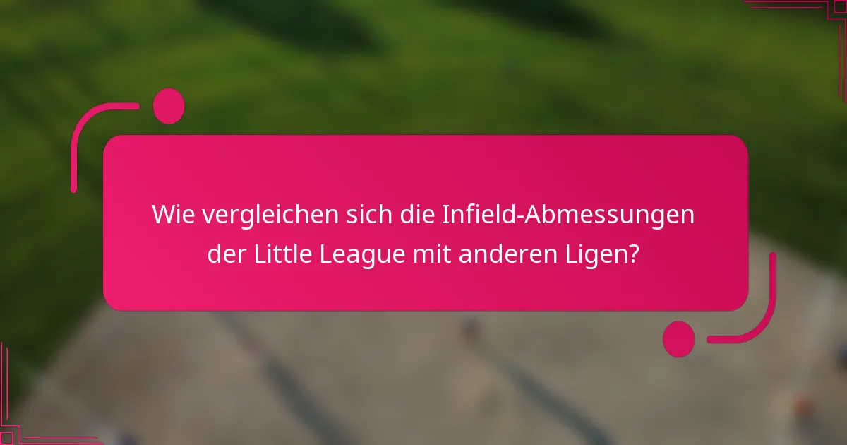 Wie vergleichen sich die Infield-Abmessungen der Little League mit anderen Ligen?